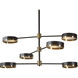 Oralee 6 Light 43 inch Black / Brass / Black Chandelier Ceiling Light